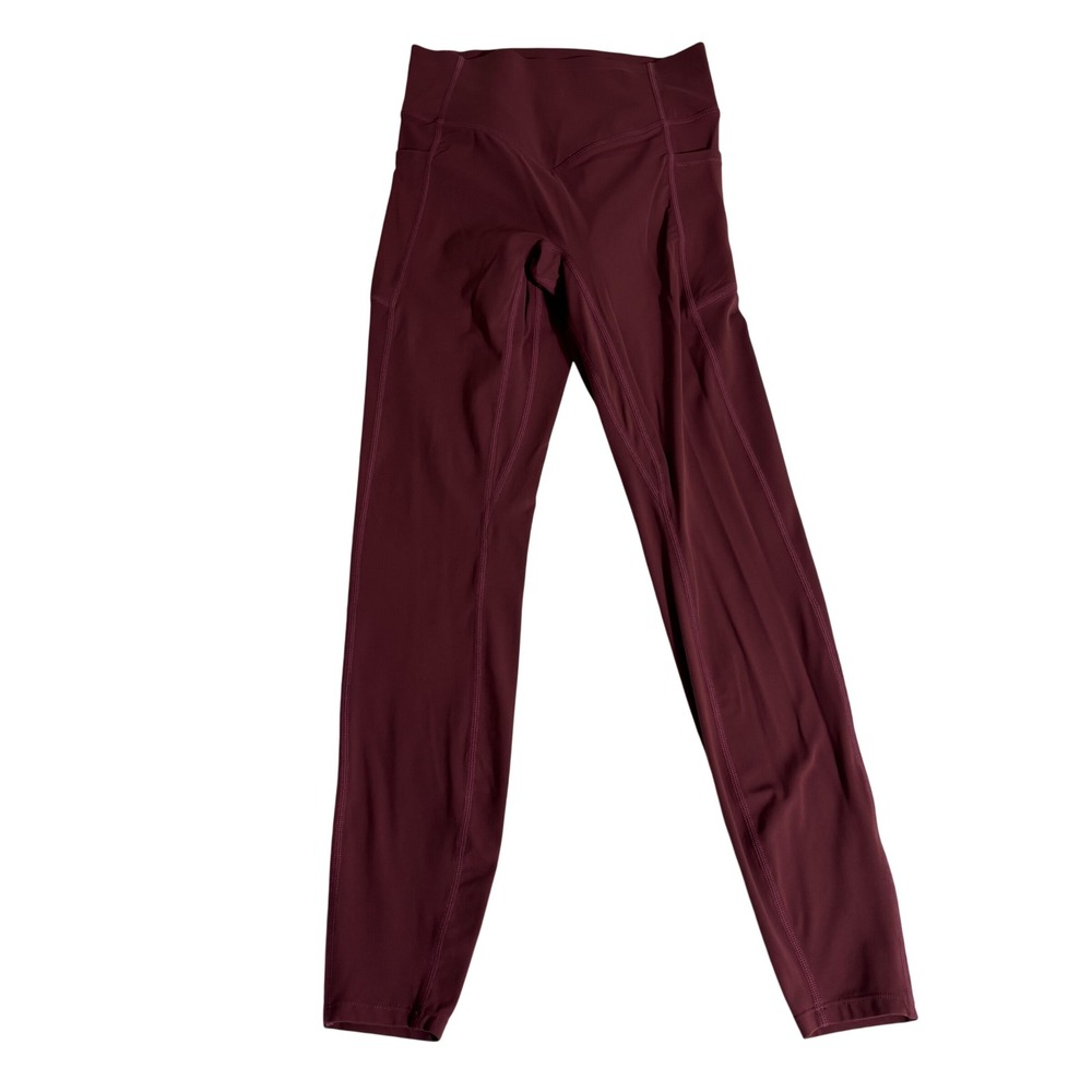 Halara Women Burgundy Scrunch Butt High Waisted Pocket Leggings XS 7/8 Length